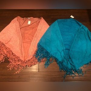 Boutique Suede Fringe Shawl